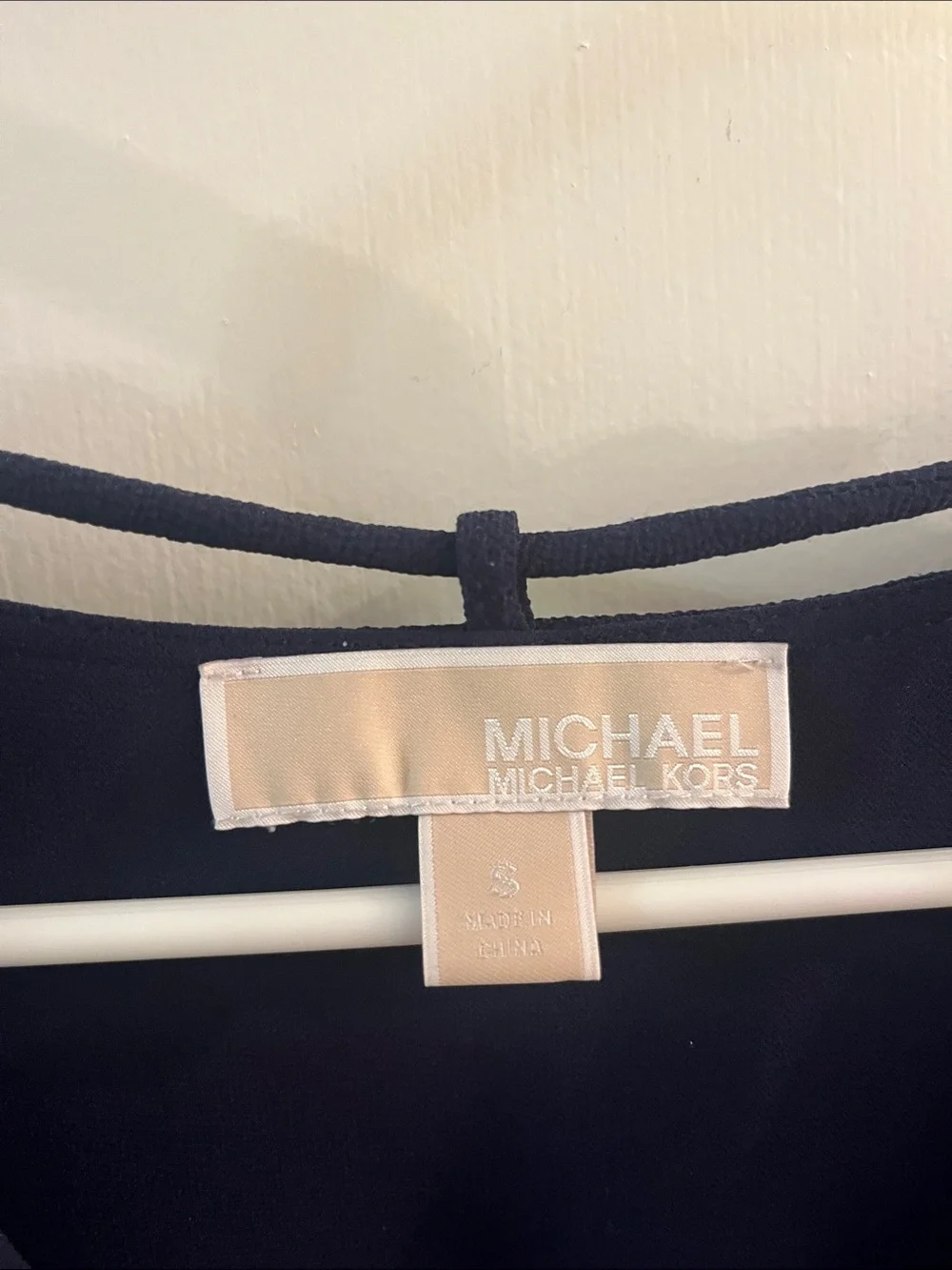 Navy Long-Sleeve Drawstring Michael Kors Dress Small